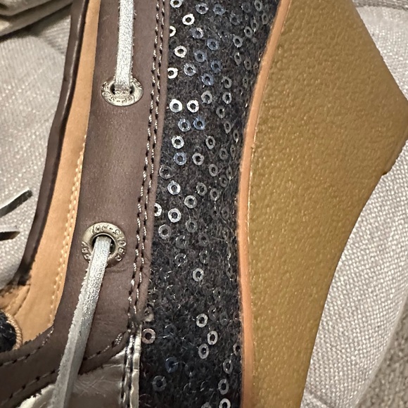 🔥 Sperry Top Sider Wedge Heels with Sequins - Picture 12 of 13